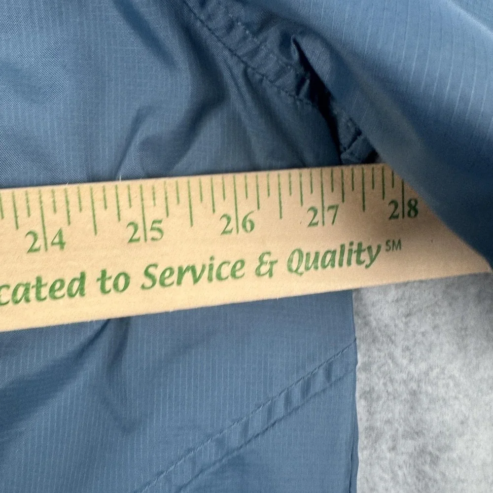 LL Bean Jacket Mens XL Tall Blue‎ Windbreaker Anorak Ripstop 1/2 Zip Hood ODSX9